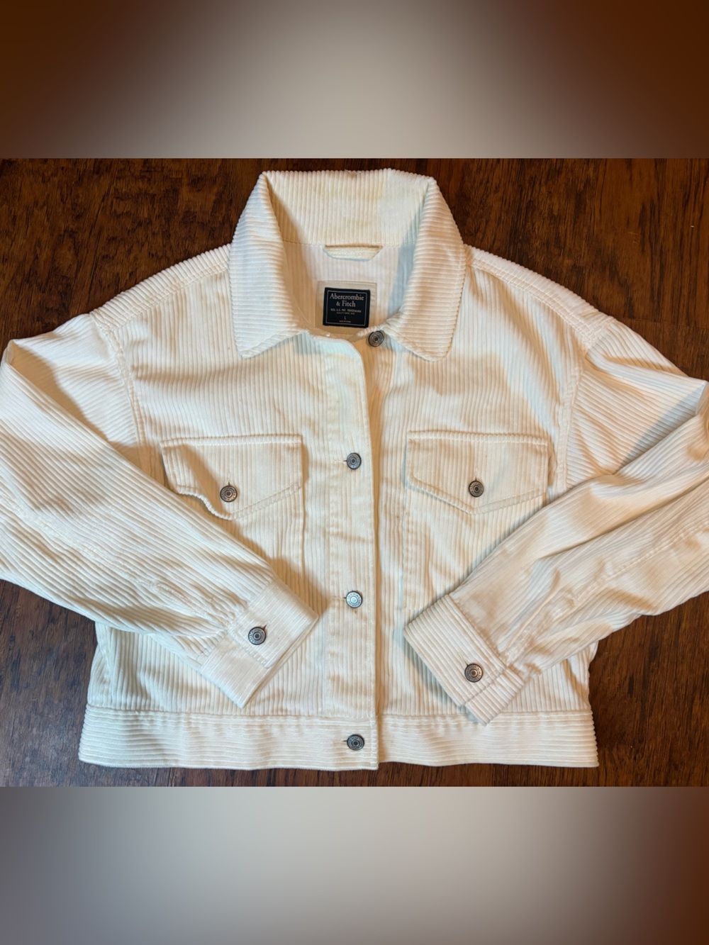 Abercrombie & Fitch Kids Cream Corduroy Trucker Jacket
